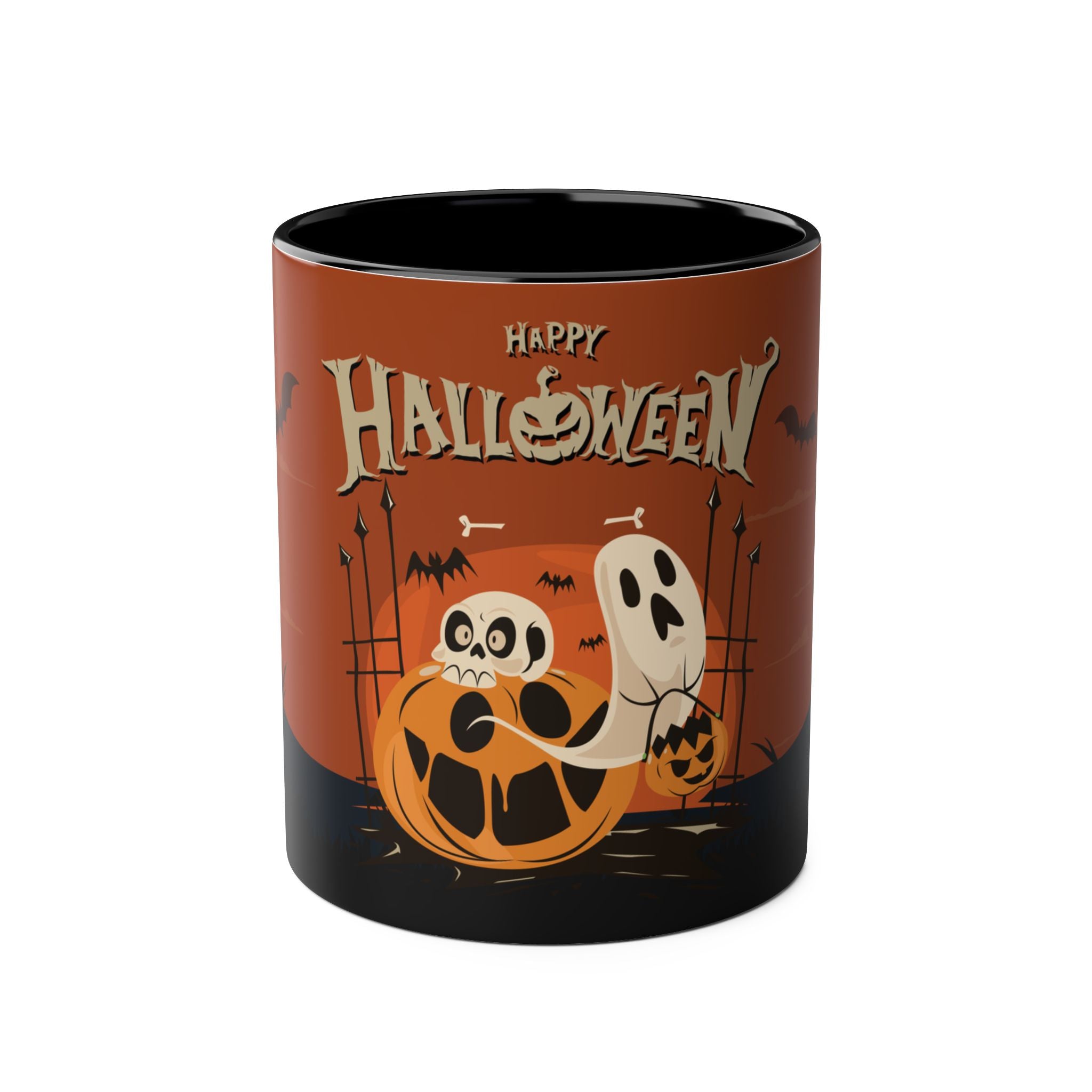 Happy Halloween with Pumpkin | Two-Tone Coffee Mugs